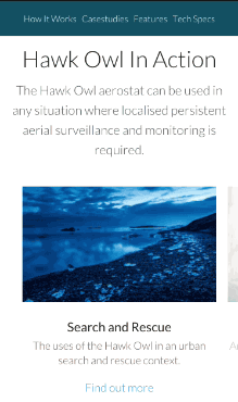 Owls website mobile screenshot of casestudies page