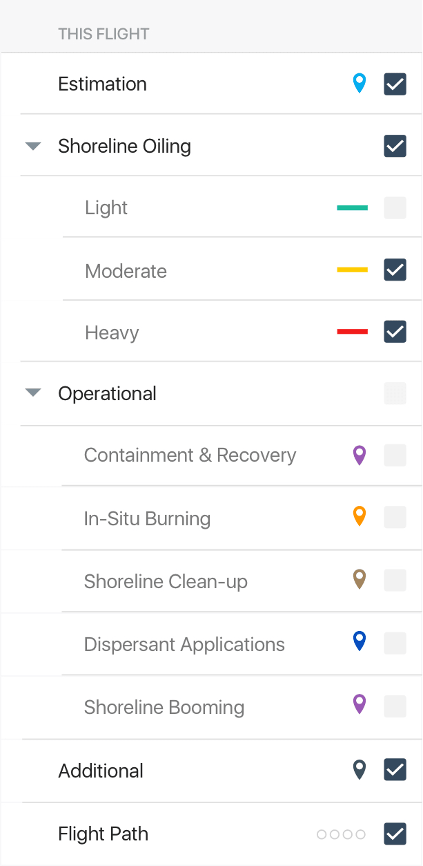 Aerial Surveillance Map Layers UI