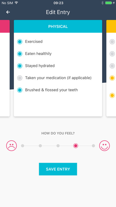 Wellness at Sea mobile app daily reports screenshot