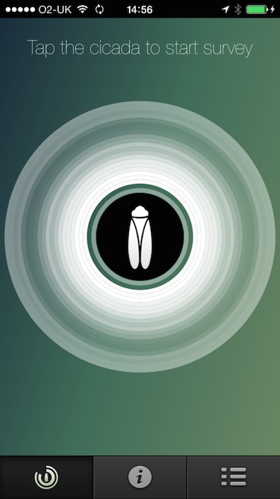 Cicada mobile app screenshot of listening UI